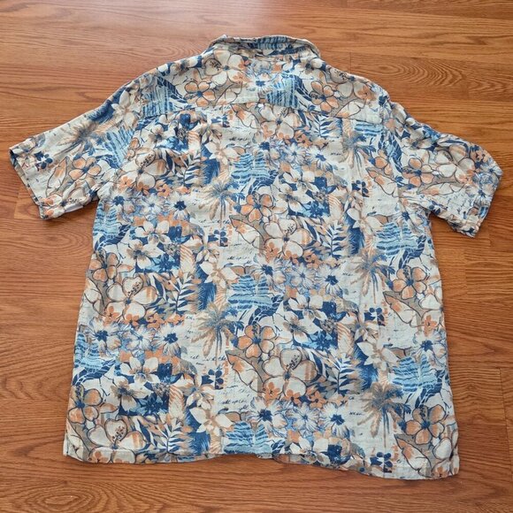 Jimmy Buffett MARGARITAVILLE Hawaiian Shirt Men's Large Floral Surf Silk Linen - Picture 9 of 12